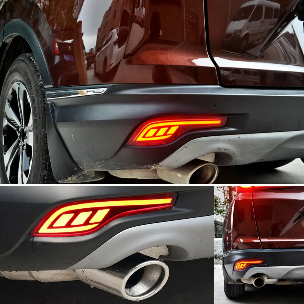 

Durable For Honda CR-V CRV 17-19 LED Rear Bumper Brake Tail Lights Fog Lamp