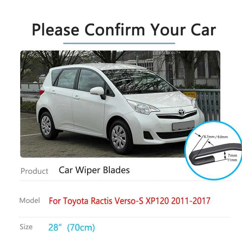 For Toyota Ractis Verso-S Space Subaru Trezia XP120 2011~2017 Front Wiper Blades Windshield Windscreen Window Brushes Accessorie