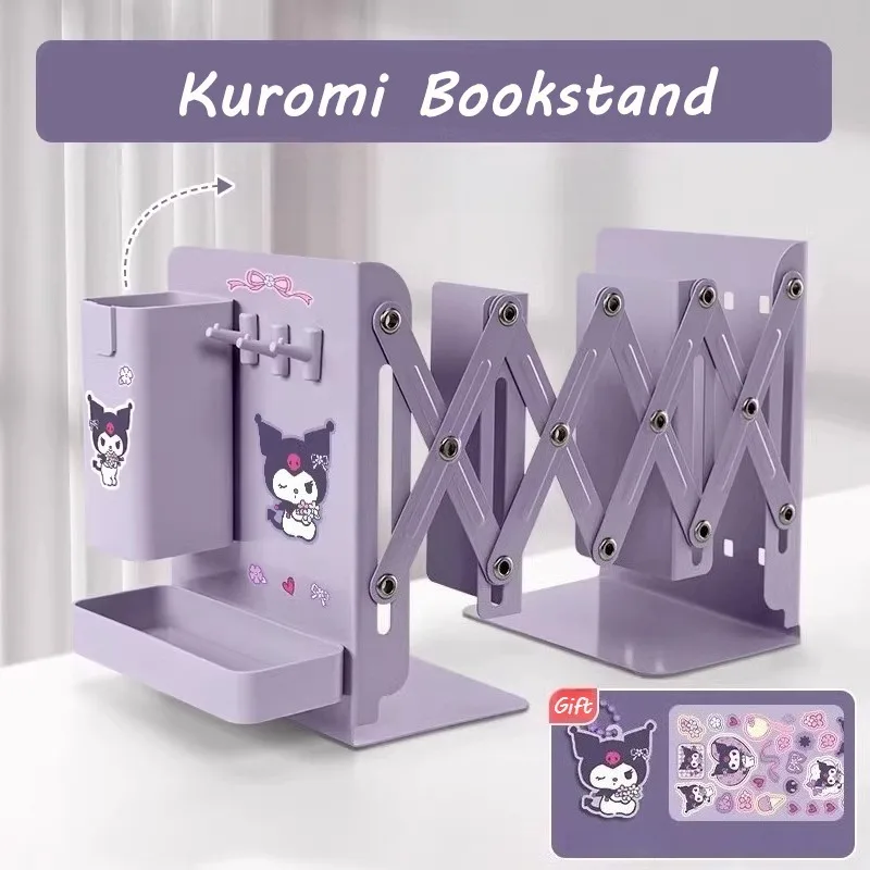 

Kuromi Foldable Desk Bookstand Adjustable Shelf Organizer for Home And Office Stand Desk Decorative Students School Stationery