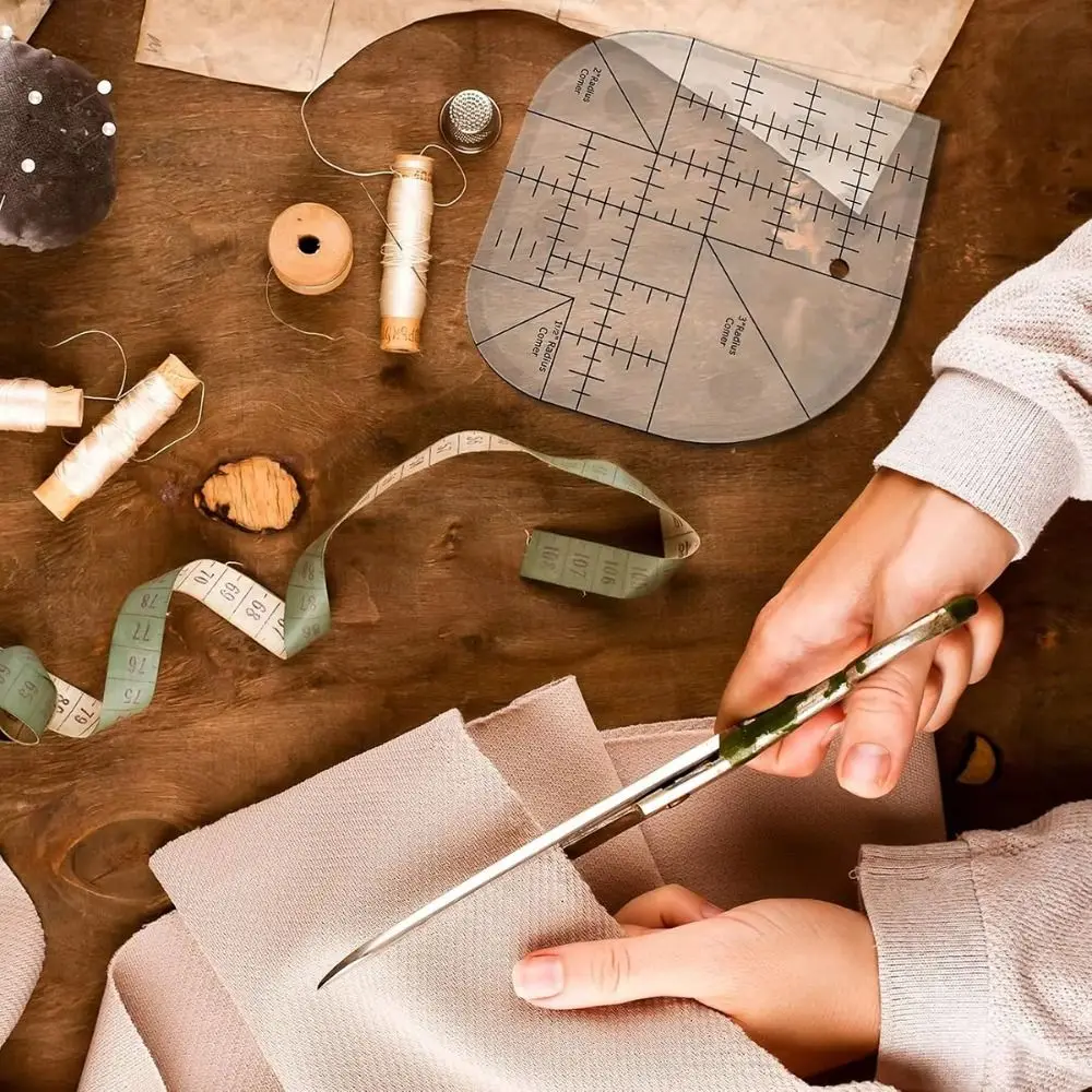 

Non Slip Curved Corner Cutter Ruler Clear Scale Durable Patchworks Sewing Template Accurate Acrylic Multifunctional Angle Ruler