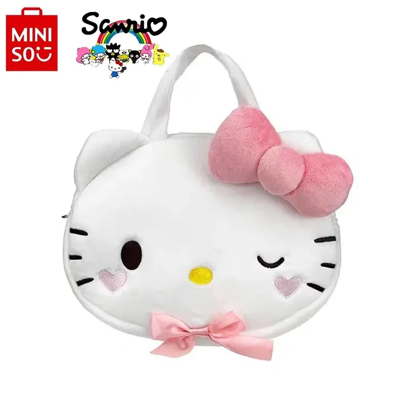 

Miniso Sanrio 2025 New Women's Plush Bag Fashion High Quality Women's Crossbody Bag Cartoon Cute Versatile Girl Storage Handbag