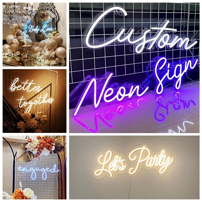 Fashion Custom Neon Sign Lights Birthday Gift Flexible Neon Inscriptions For Party Room Wall Decor Personalize Led Neon Lamps