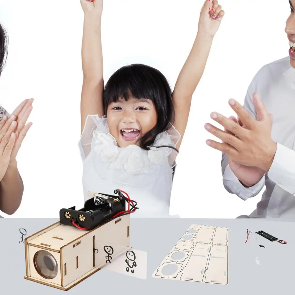 Long-lasting Wooden Projector Diy Slide Projector for Kids Educational Toy Science Experiment Equipment for Elementary School