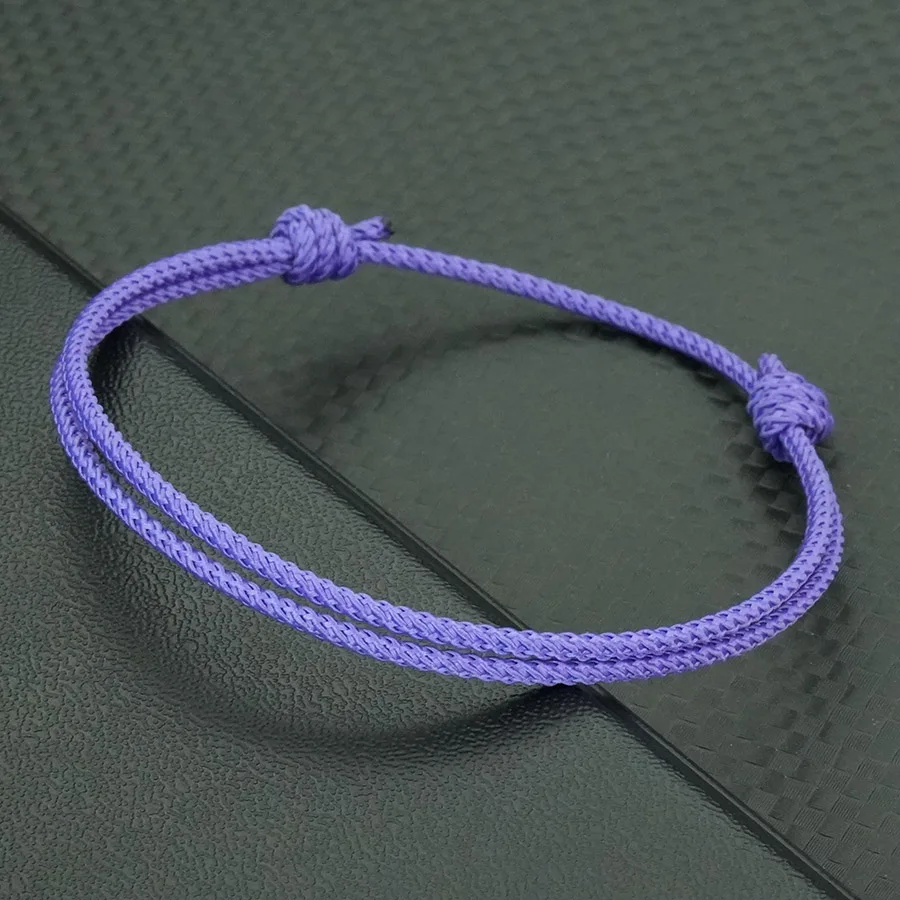 Stylish Handmade Rope Bracelet Men Women Double Layer 2mm Thin String Adjustable Knot Wristband Outdoor Sports Couple Hand Joias
