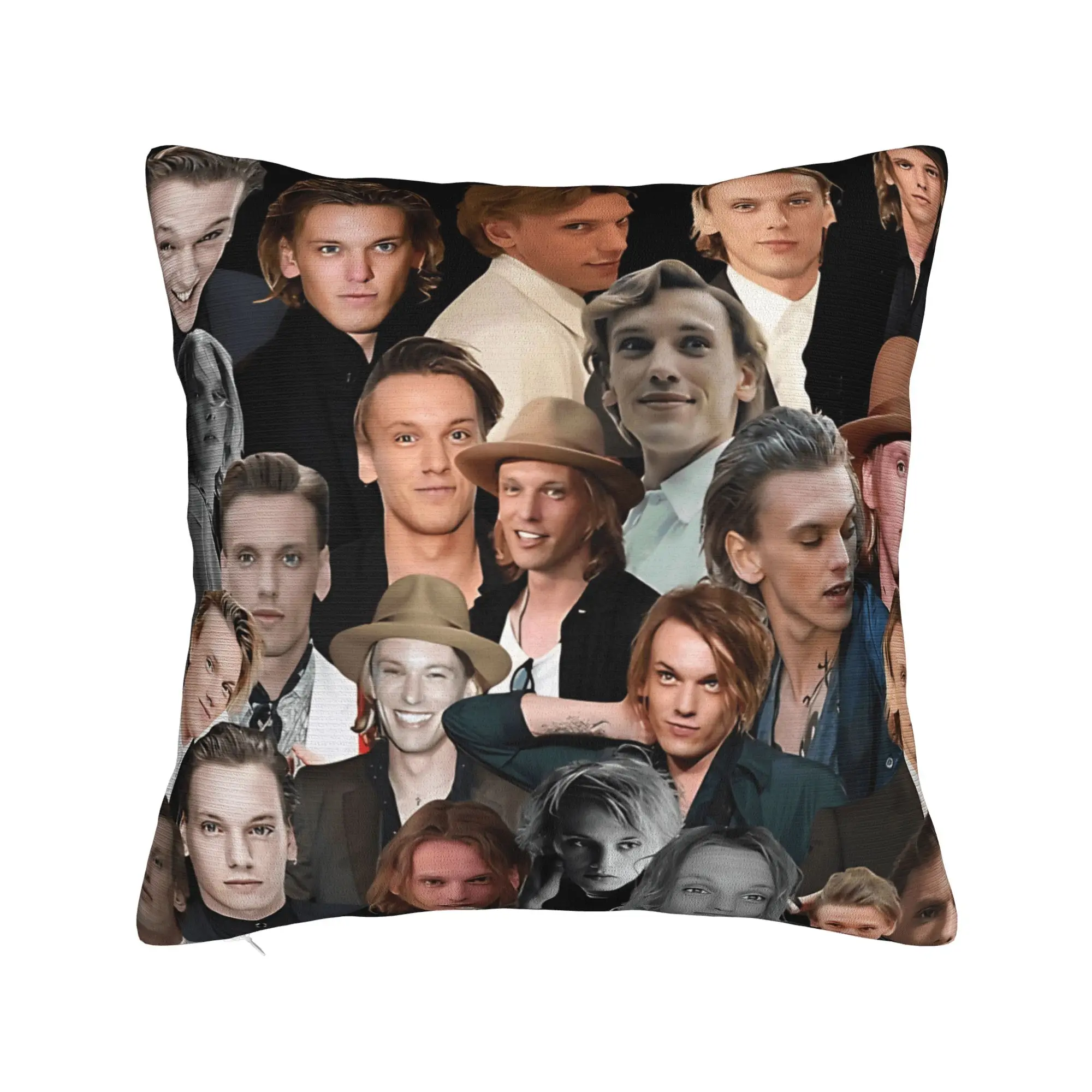Jamie Campbell Bower photo collage Pillow Cover  Design Cushion Cover Vintage Pillow Case For Chair Sofa Home Decor