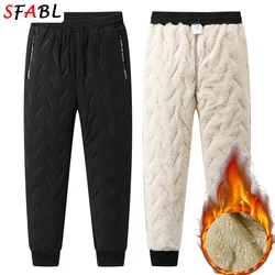 Winter Thicken Fleece Trousers Men Winter Pants for Men Sweatpants Windproof Waterproof Thermal Warm Joggers Pants Man M-XXXL