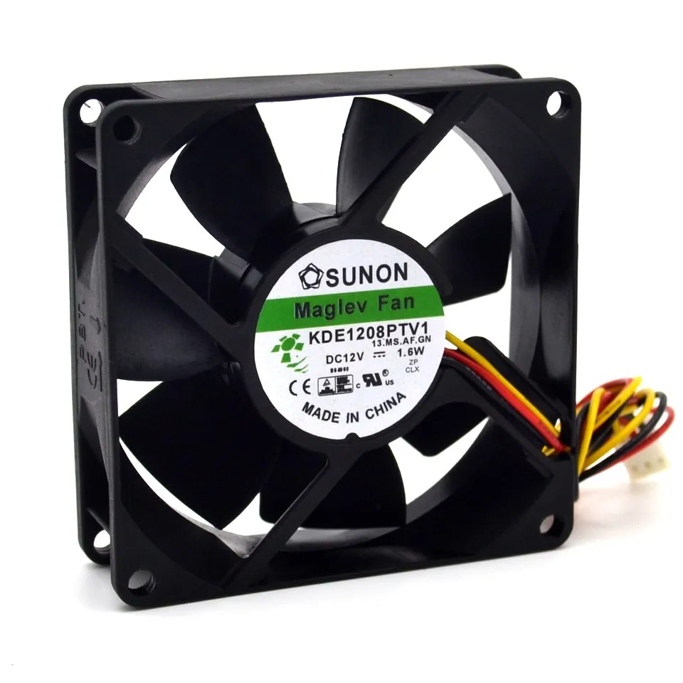Do SUNON ultra cichy wentylator chłodzący podwozie 12V 1.6W KDE1208PTV1, 13.MS. na stronie. GN DC 12V 1.6W 3-drutu 3-złącze pinowe 80mm 80x80x25mm