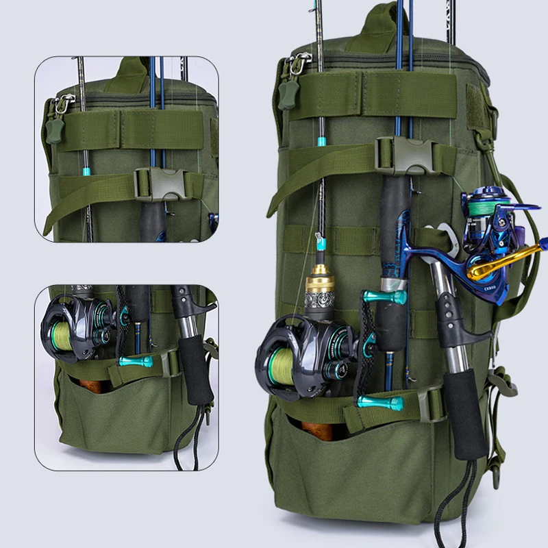 حقيبة ظهر ذات سعة كبيرة جدًا، حقيبة طُعم خارجية، حقيبة ظهر فحص، حقيبة ظهر، حقيبة صيد، حقيبة عصا