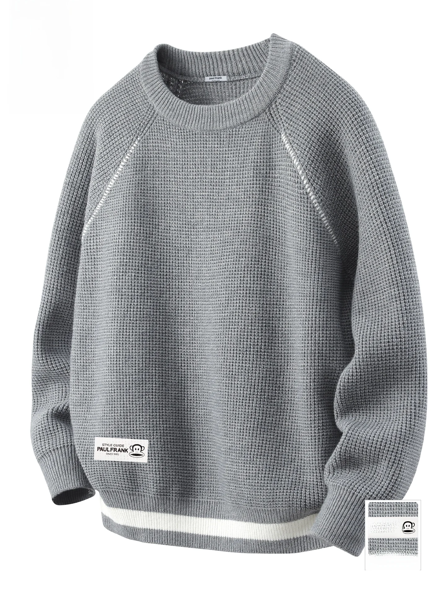 

Мужской вязаный свитер с круглым вырезом в корейском стиле, свободного кроя, мягкий, из смесового полиэстера, с длинными рукавами, для осени и зимы