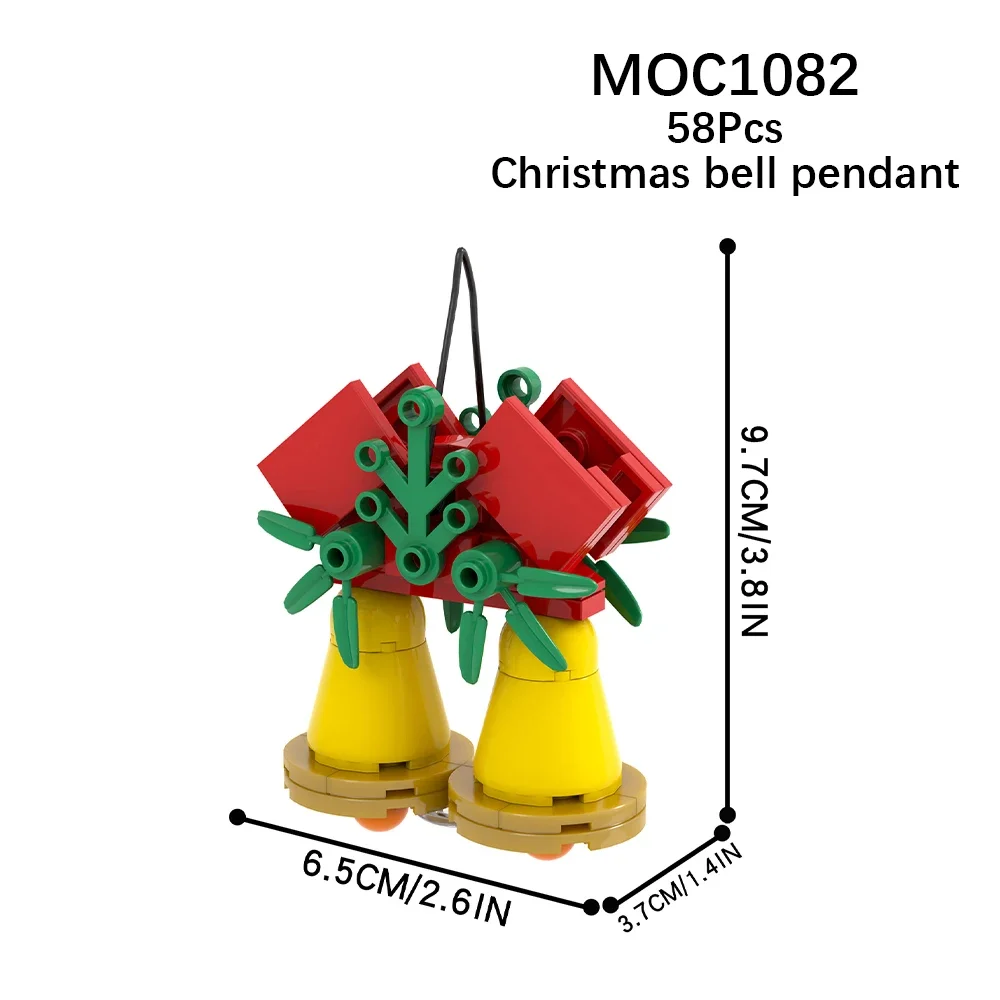 MOC Christmas Series Candle Socks Bell Candy House Santa Claus Nutcracker Christma Tree Building Block Toy Children Friend Gifts