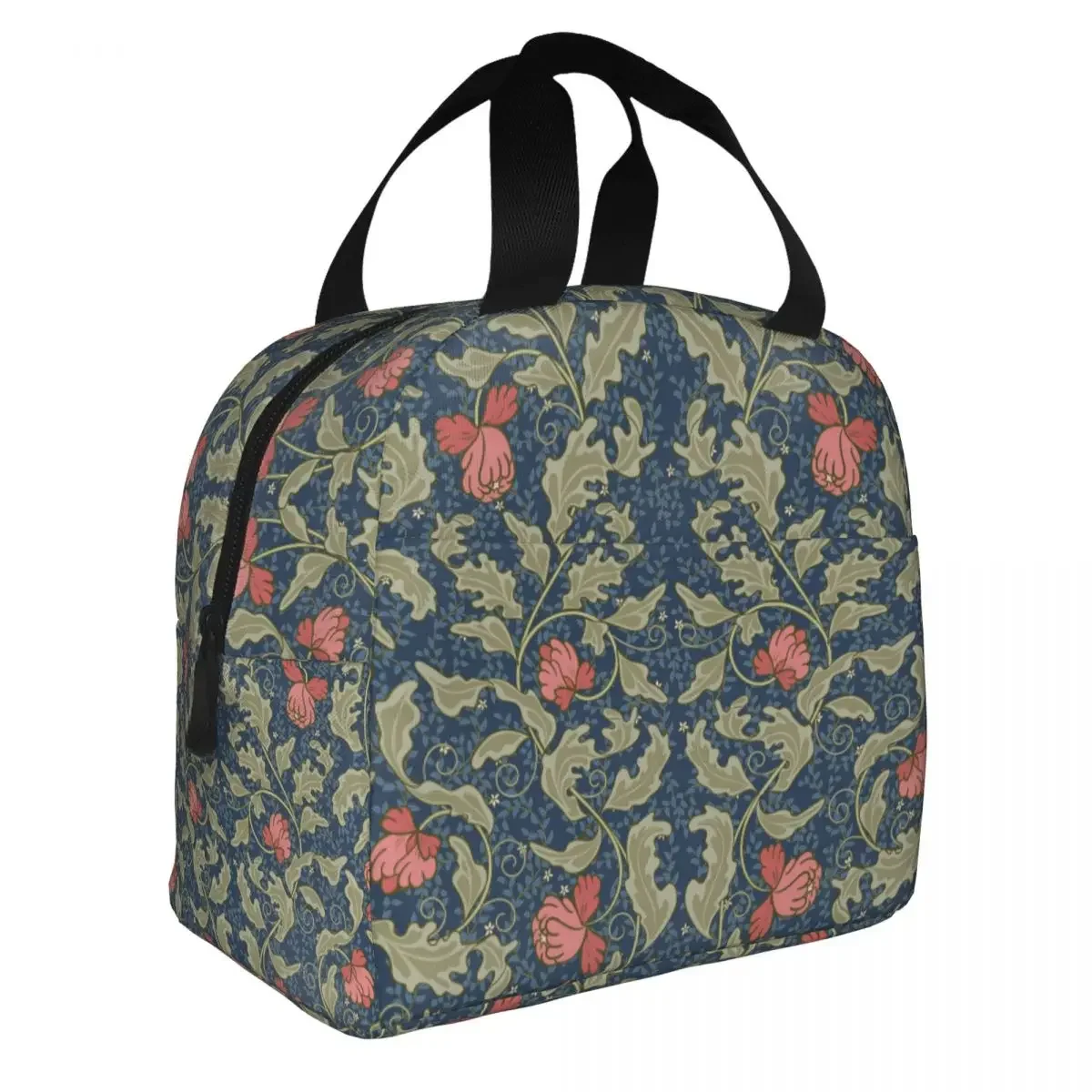 William Morris Lunch Bags Portable Insulated Canvas Cooler Bag Flowers Thermal Picnic Tote for Women Children