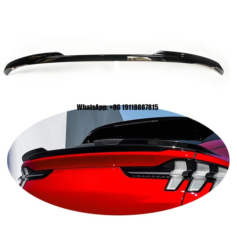 

for Ford Mustang Mach E Carbon Fiber Spoiler MME Glossy Black Wing 2021-2025