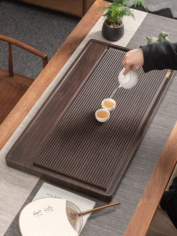 

Household Large Size Wooden Tray High Quality Water Storage and Drainage Tea Tray Office Tea Set Accessories Trays Decorative