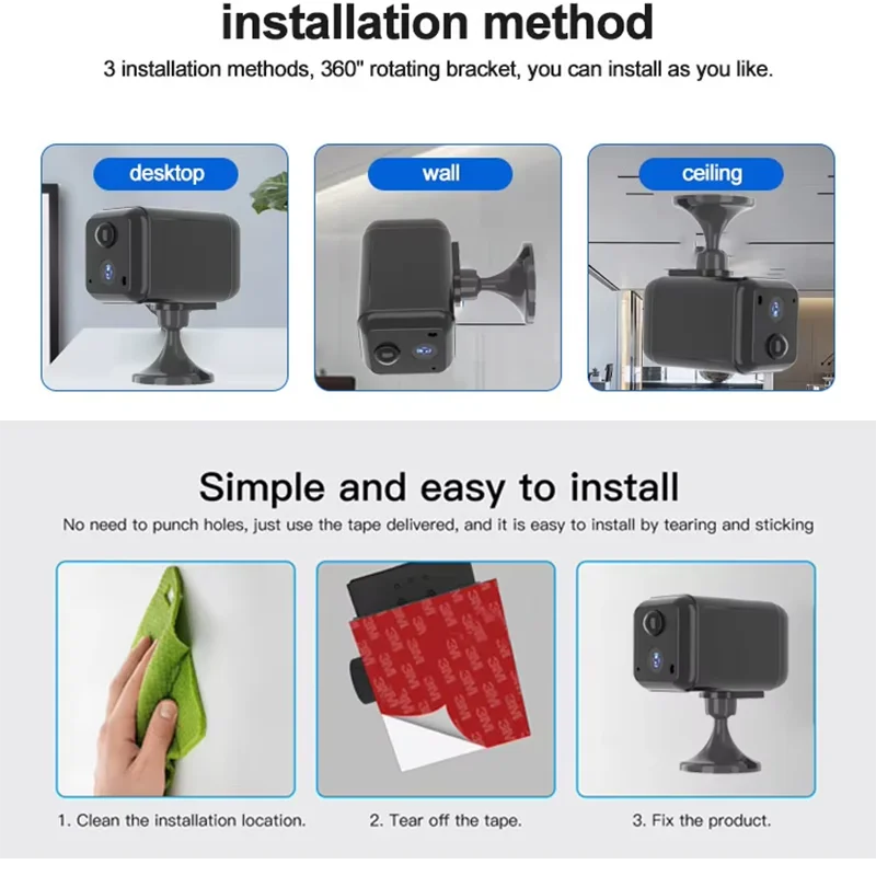 Mini câmera wifi ubox 5mp hd câmera ip de baixa potência 3000mah bateria cctv câmeras de segurança intercom detecção pir vigilância