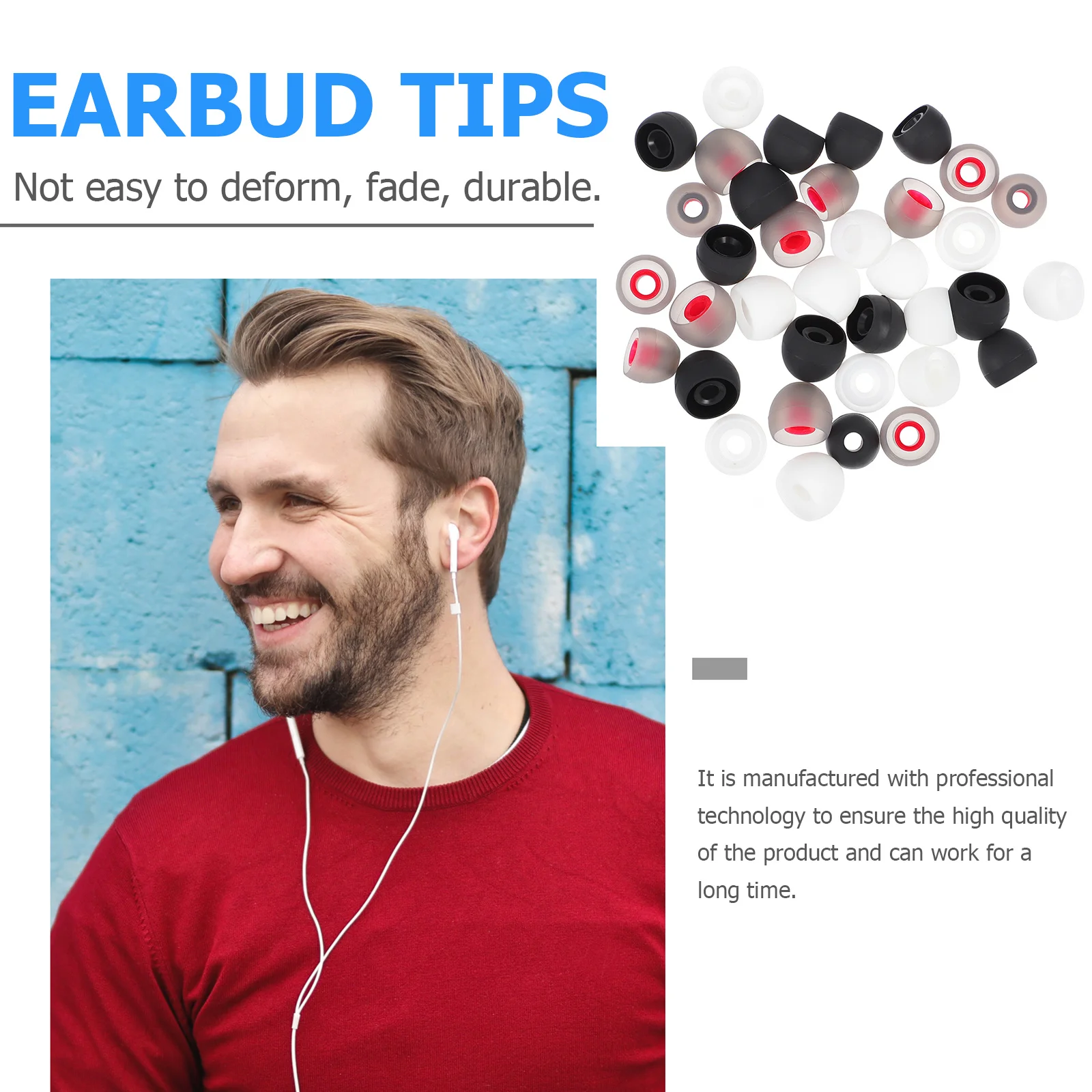 

36Pcs Replacement Ear Tips Silicone Earphone Caps Comfortable Sweatproof Fit for Workouts Travel Office Use Replacement Ear Tips