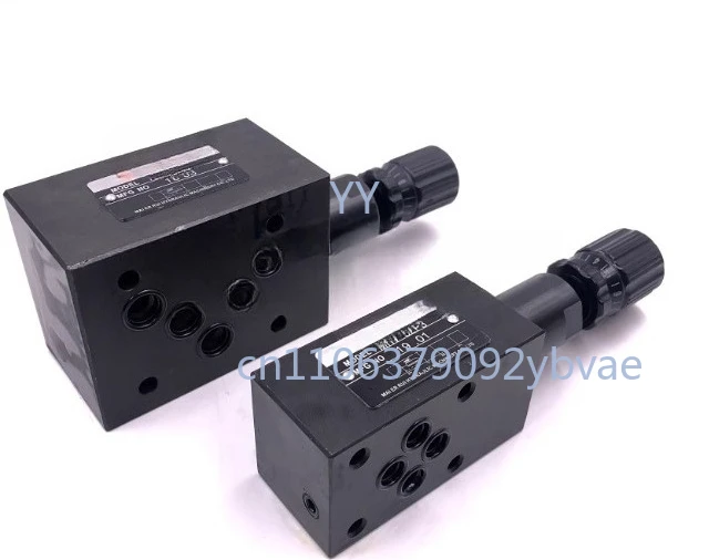 

Stacked relief valves, pressure regulating valves including MRV-02P, MRV-02A, MRV-02B, MRV-03P, MRV-03B, MRV-03A.