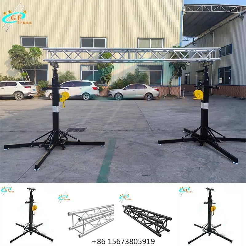 

Усиленная телескопическая подъемная стойка/стойка-тренога для акустических систем/подъемная вышка с ручным приводом, от 2 до 6 м