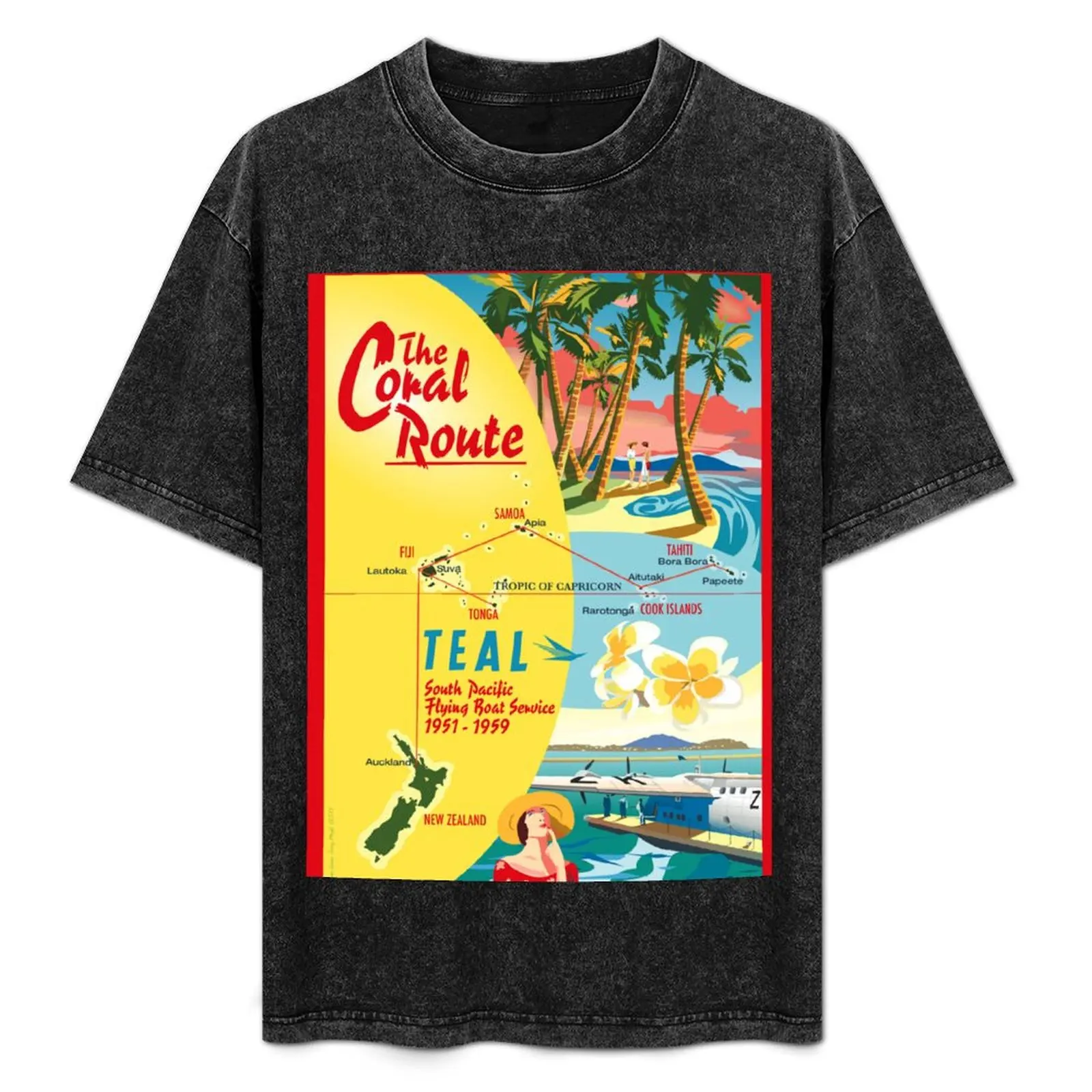 

The Coral Route T-Shirt Plus Size Summer Short Sleeve T-Shirt