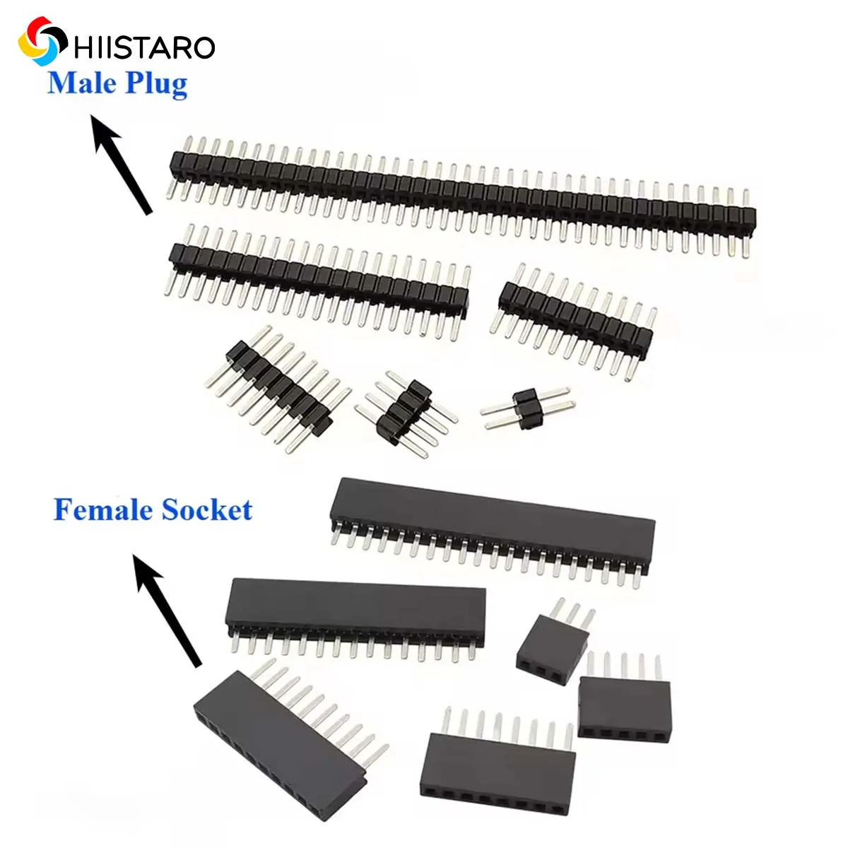 

10Pcs 1.27 mm Single Row Male Female Plug Socket Breakaway PCB Board Pin Header Connector Strip Pinheader 2P-15 Pin