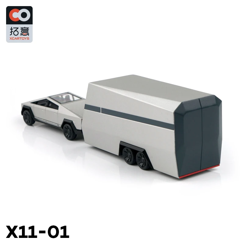 XCarToys 1/64 Cybertruck بيك اب مقطورة محاكاة سبيكة دييكاست نموذج سيارة لعب اطفال جمع