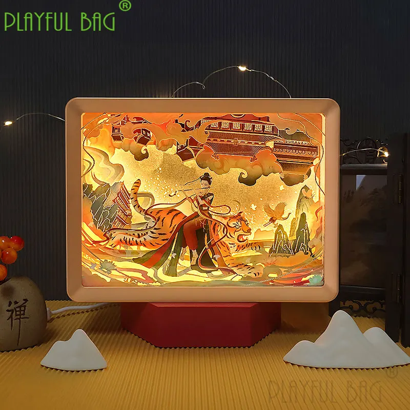 Creative gift China Dunhuang Cultural and creative collection ornaments 3D three-dimensional paper carving lamp adult toy vd89