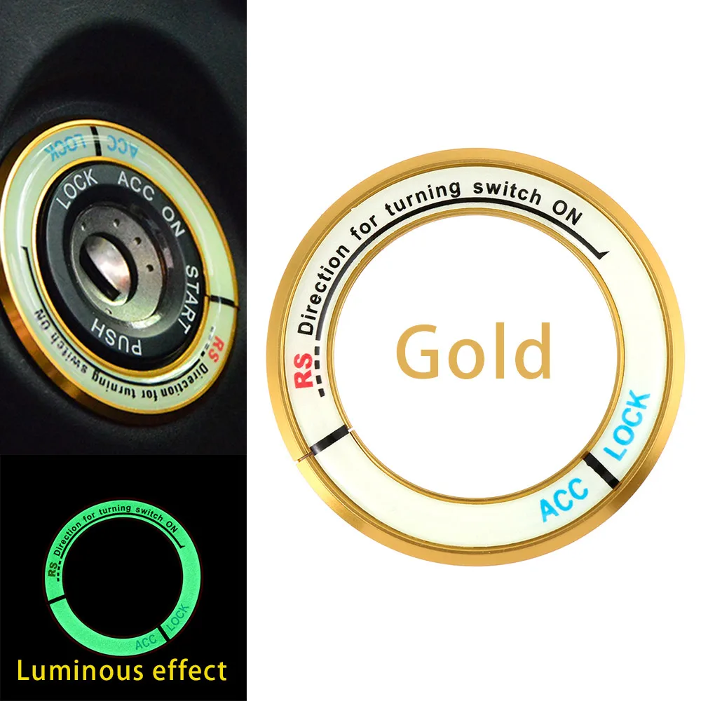 

Fashion Decoration Alloy Luminous Stickers Car Ignition Switch Cover Auto For TOYOTA COROLLA LEVIN