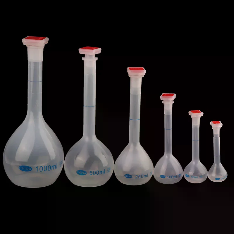 25/50/100/250/500/1000ml Volumetric Flask With Stopper Long Neck Measuring Flask Graduated Bottle For Test Laboratory Supplies