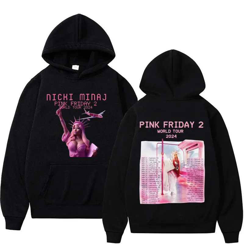 

Queen of Rap Nicki Minaj Pink Friday 2 Tour 2024 Print Pullovers Hoodie Men Women Fashion Harajuku Sweatshirt Hoodies Streetwear