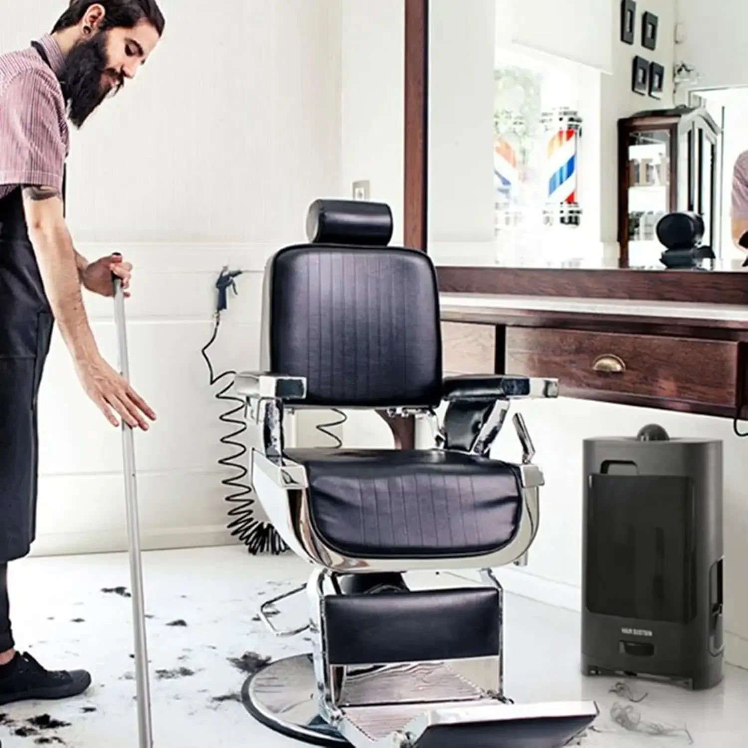 1400W Smart Hair Dryer Dust Collector Professional Salon Vacuum System For Removing Broken Hair Debris