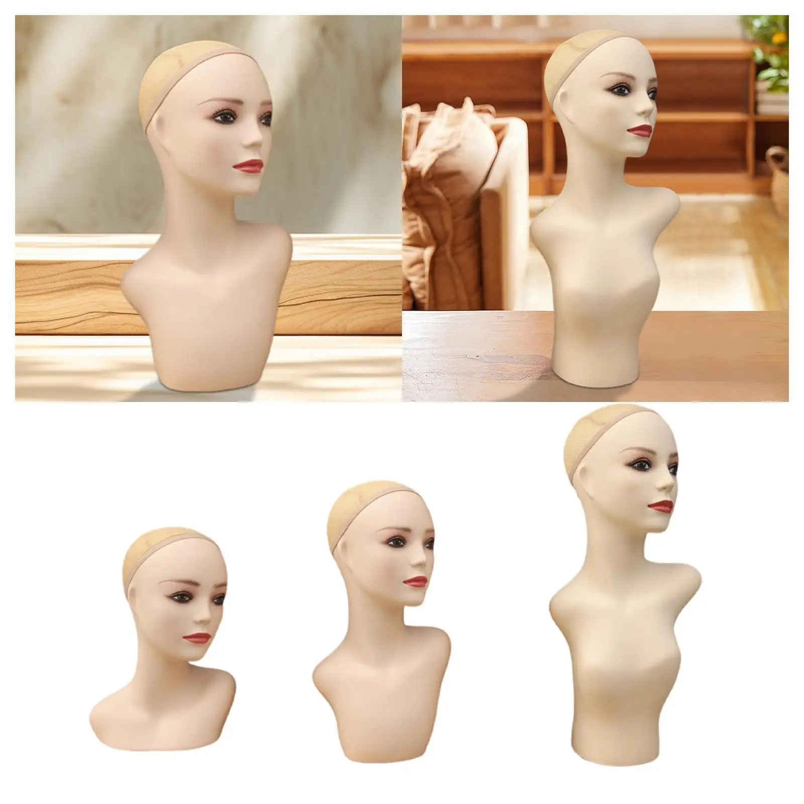 

Female Mannequin Head Wig Display Model Professional Cosmetology Training Head for Hats Glasses Wig Displaying Making Styling