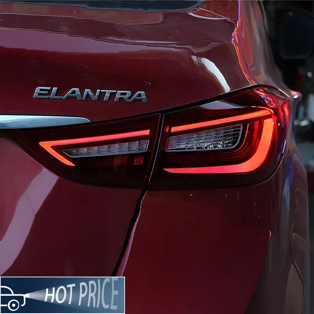 

Авто задние фонари для Hyundai Elantra Landdong 2012-2016, автомобильные задние фонари в сборе, обновление, светодиодные динамические аксессуары для указателей поворота