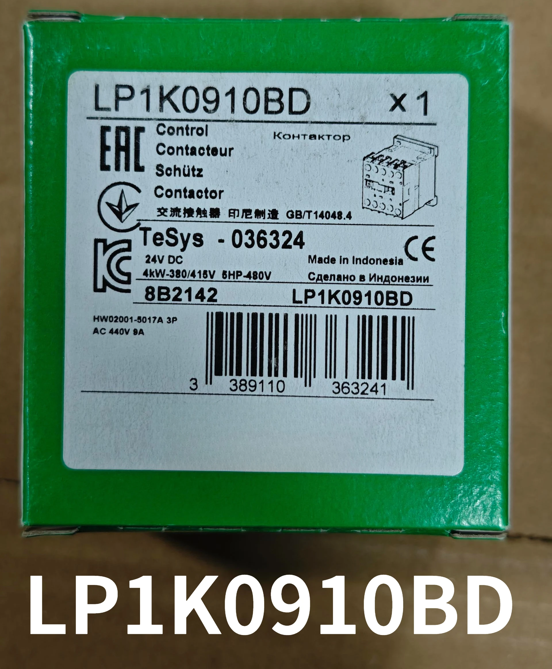 Brand New Original LP1K0910BD Contactor 9A 24V DC Fast Delivery