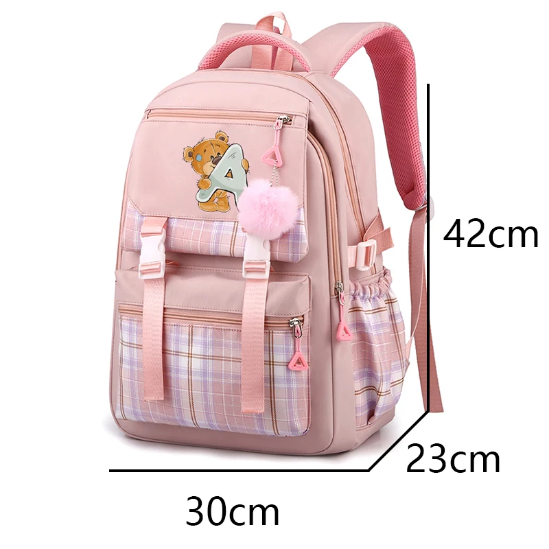 26 English Letters Printed Backpack Teenger Girl Boy Schoolbag Kawaii Student Children Schoolbag Laptop Bookbag Travel Bag Gift