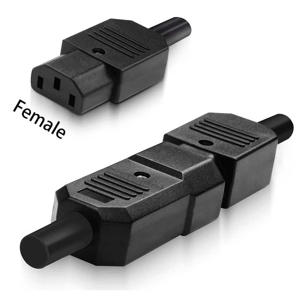 

2025 New-5PCS IEC C13 Power Plug Connector C13 Female Plug Power Adapter Connector 3 Pin Power Socket 250V 10A AC Power Adapter