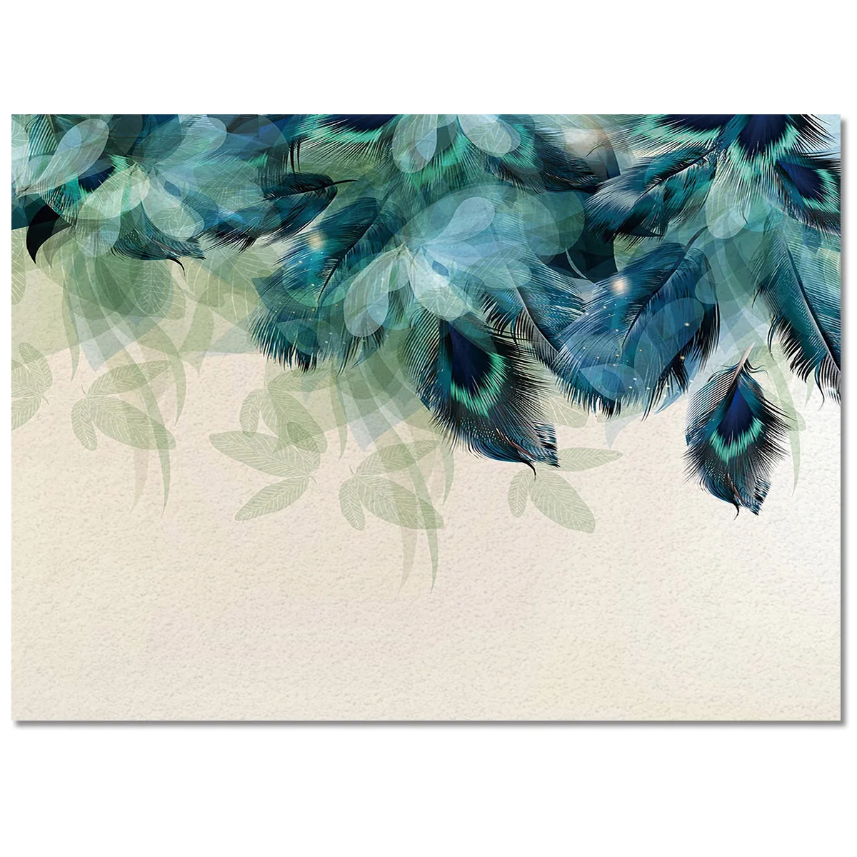 Peacock Feather Border Living Room Floor Mat Children's Room Bedroom Bedside Carpet Kitchen Door Mat