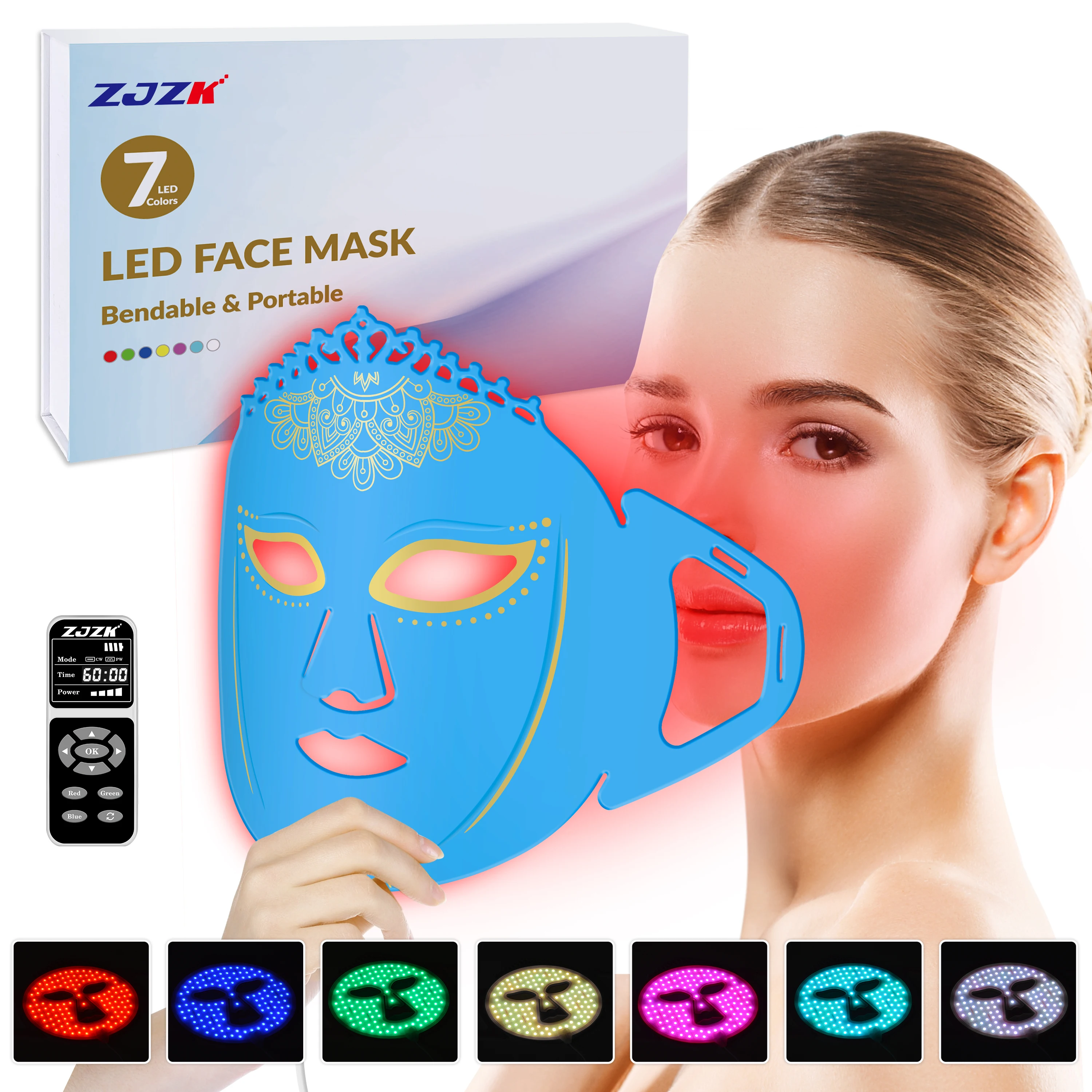 Terapia a laser de baixo nível ZJZK para animais de estimação, máscara facial vermelha, laser coreano para cura, mamilo de manchas, 660nm, 850nm, 940nm