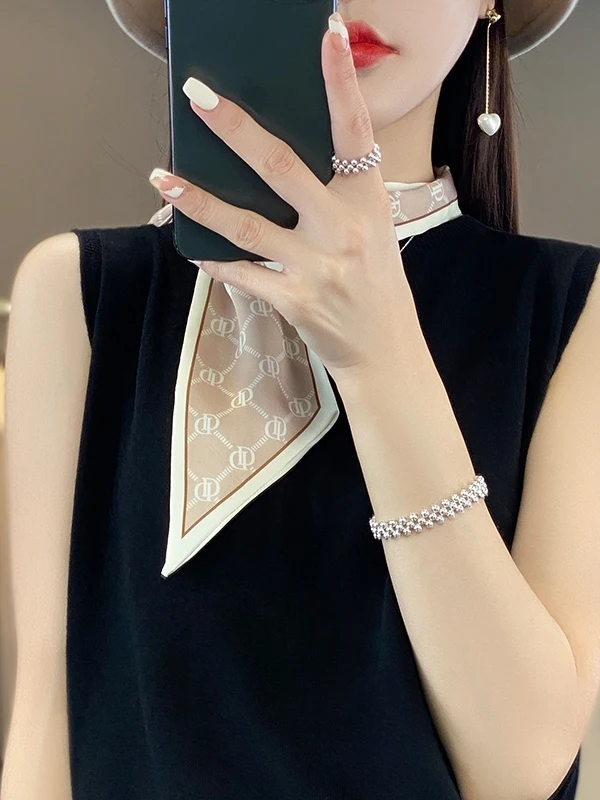 Sommer dünne gestrickte runde Ne Svel Weste Damen Loose Fit Top große Größe Innenbekleidung lässig Basic T-Shirt