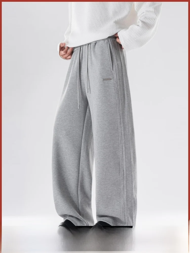 

Американский Sle Thiened Fce на подкладке, свободные повседневные спортивные штаны для мужчин, зимние теплые удобные широкие брюки