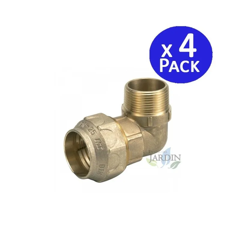 4 x Brass Male Elbow 63mm x 2 