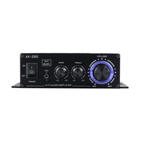 AK-280 Speaker Power Amp HiFi Bass Stereo Digital Amplifiers Audio 40W+40W Dual Channel Music Player Home Theater RCA AUX Input