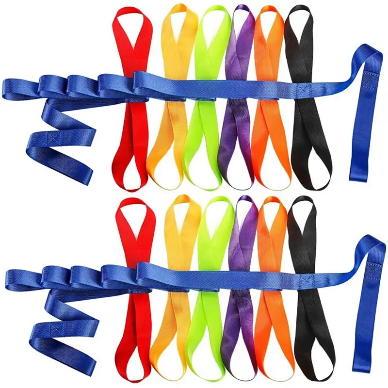 A21Q -2 Pack Children's Safety Walking Ropes With 12 Colorful Each Handles, Outdoor Daycare Rope For Preschool Daycare Teacher