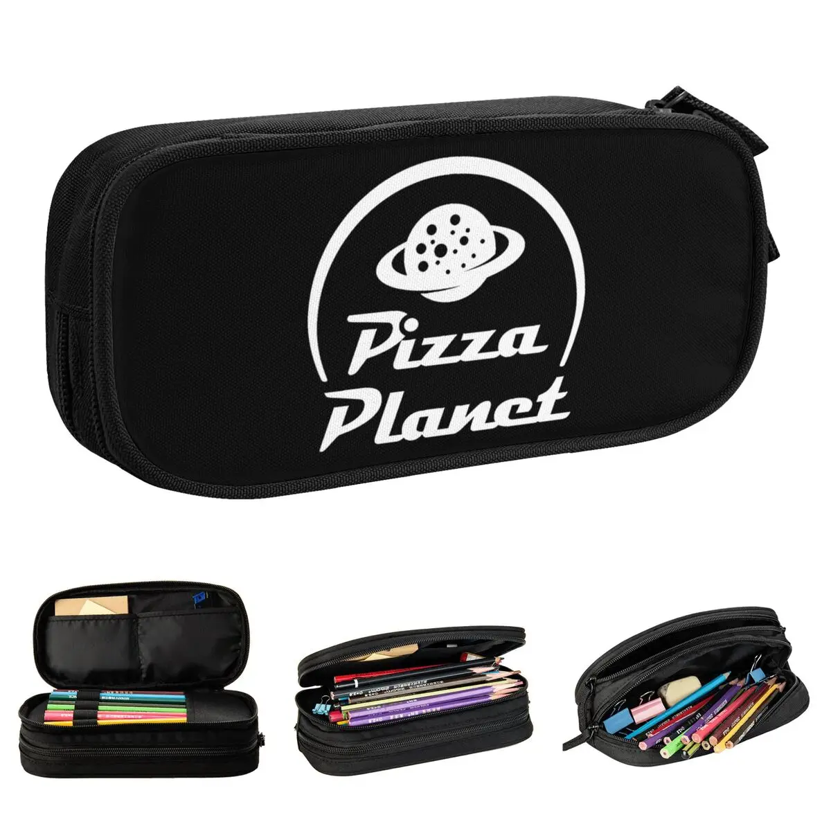 Fun Pizza Planet Alien Pencil Case Pencil Box Pen Box for Girls Boys Big Capacity Bags Office Zipper Stationery