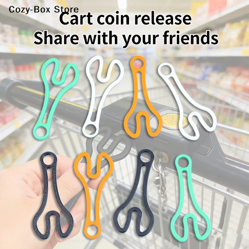 [ZY]10Pcs Shopping Cart Token Keychain - Supermarket Trolley Unlocking Tool 3D Printed Portable & Reusable Compact Sturdy Design