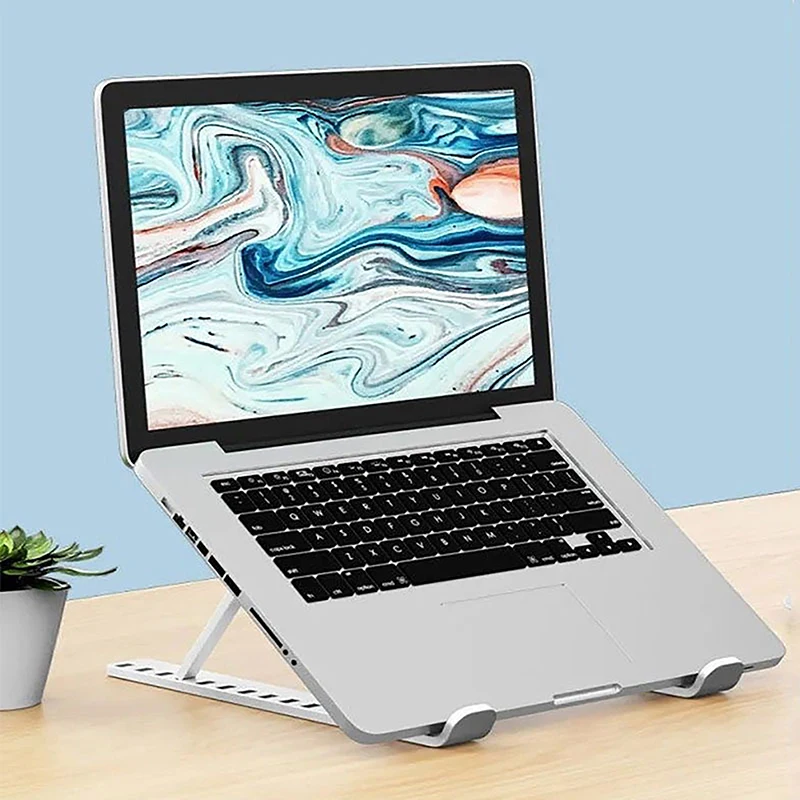 Universal ขาตั้งแล็ปท็อปโน้ตบุ๊คแบบปรับได้สําหรับ MacBook Non-SLIP Cooling ฐานสําหรับแล็ปท็อป/แท็บเล็ต/โทรศัพท์