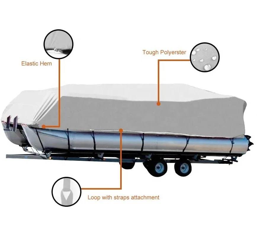 Capa resistente impermeável do barco do pontão do PVC de Oxford 300D do poliéster da prova de UV