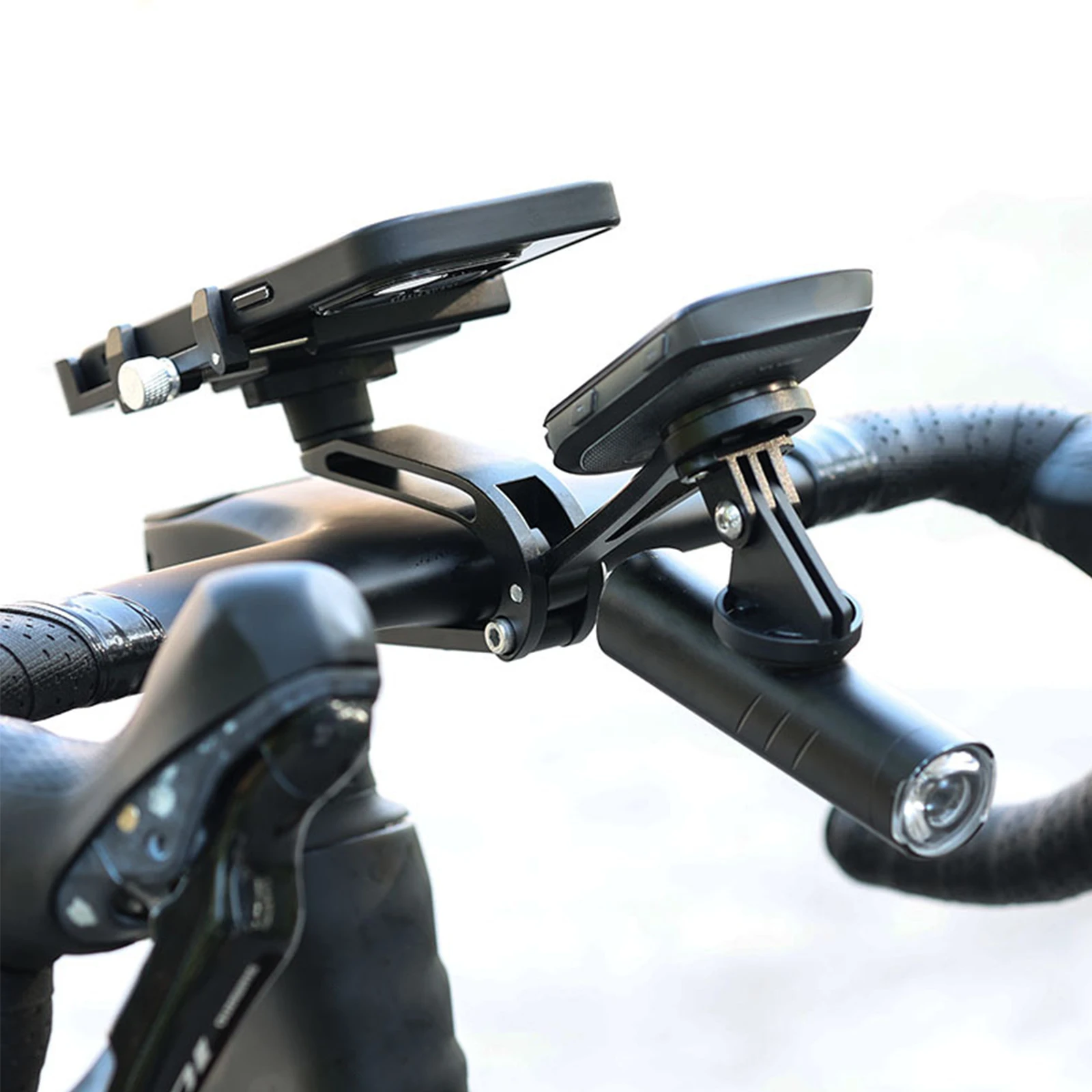 Bicycle Light Bracket Bike Handlebar Mount For Road Cycling Sleek Black Finish Easy Installation For Garmin Devices