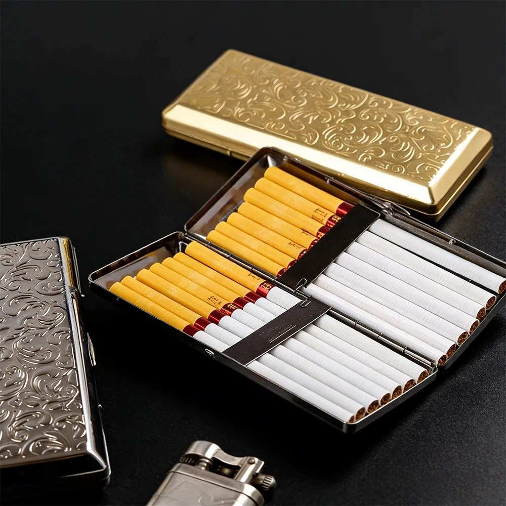 

1 шт. высококачественная цельнометаллическая коробка для сигарет, персонализированная модная коробка для сигарет, праздничный подарок для парня, девушки и пары.
