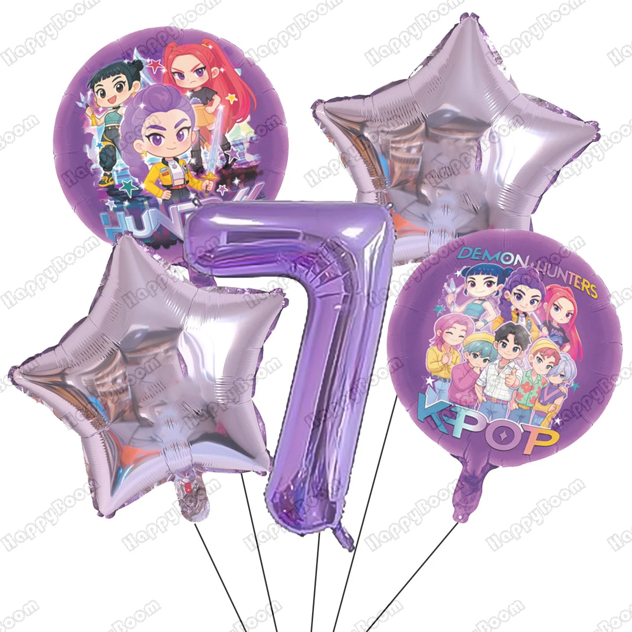 Kpop شيطان الصيادين الأطفال حفلة عيد ميلاد الديكور الكرة عدد أرقام 1-9 بالون مجموعة استحمام الطفل لوازم الحفلات هدية لعبة #4