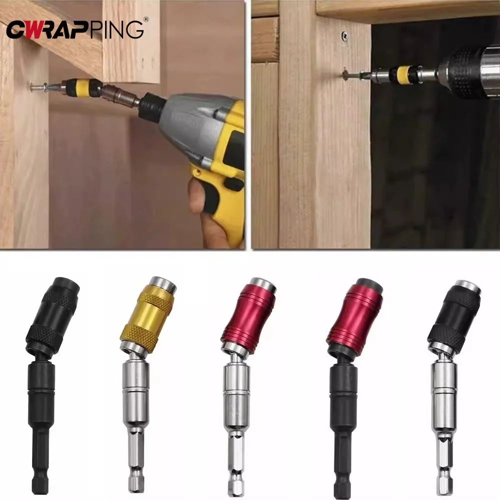 

Hex Magnetic Screw Drill Bit Holder Pivoting Quick Change Drive Guide for Car Repair Narrow Spaces Magnetic Tip Screwdriver Tool