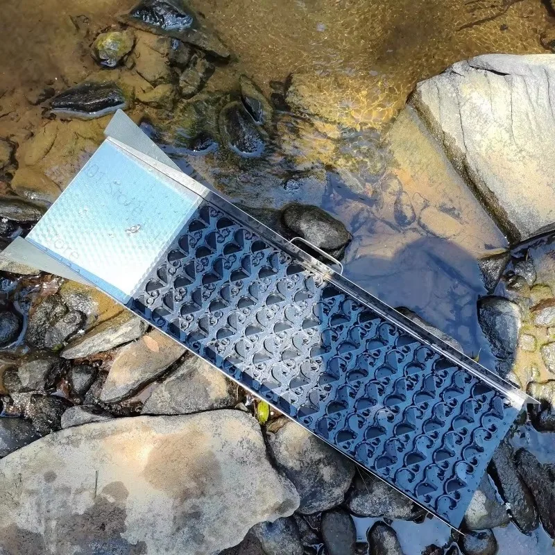 Vortex Gold Panning Sluice Box, Non‑Powered River Sluice with Riffle Mat for Fine Gold Recovery
